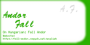 andor fall business card